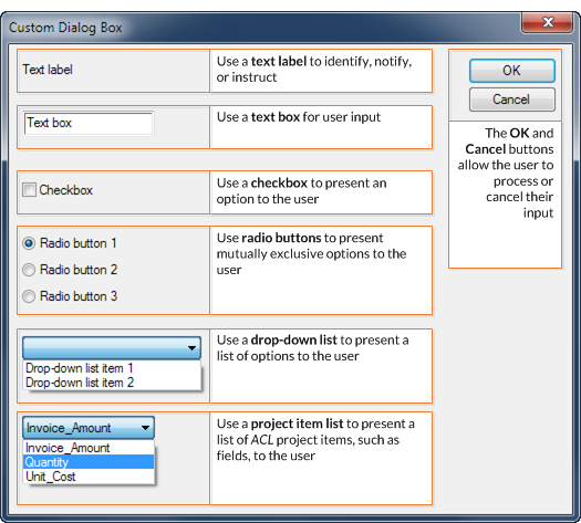 Creating custom dialog boxes