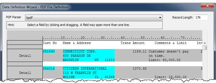 Working with multiline records and fields