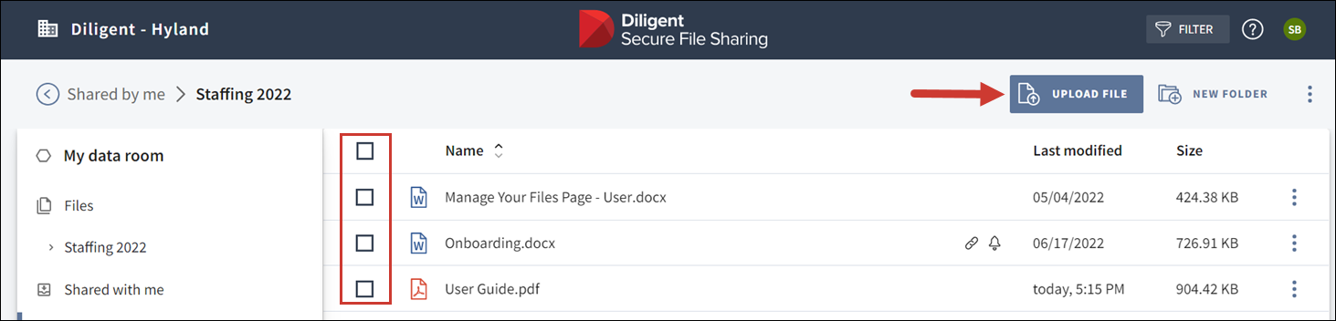 Image highlights the upload file icon